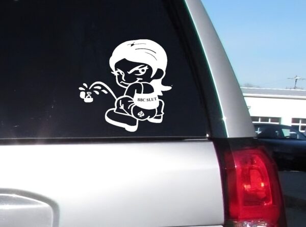 QOS BBC Slut Piss On This Ring Window Decal 10" x 8.79"