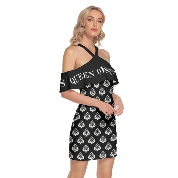 QOS BLACKED Cold Shoulder Cami Dress With Ruffle - Image 2